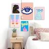 Schwarz Spot Leopard Poster Rosa Geste Zitat Kunst Wand Cavnaa Painiting Streifen Cartoon Abstrakte Blaue Auge Bild Zimmer Home Decor