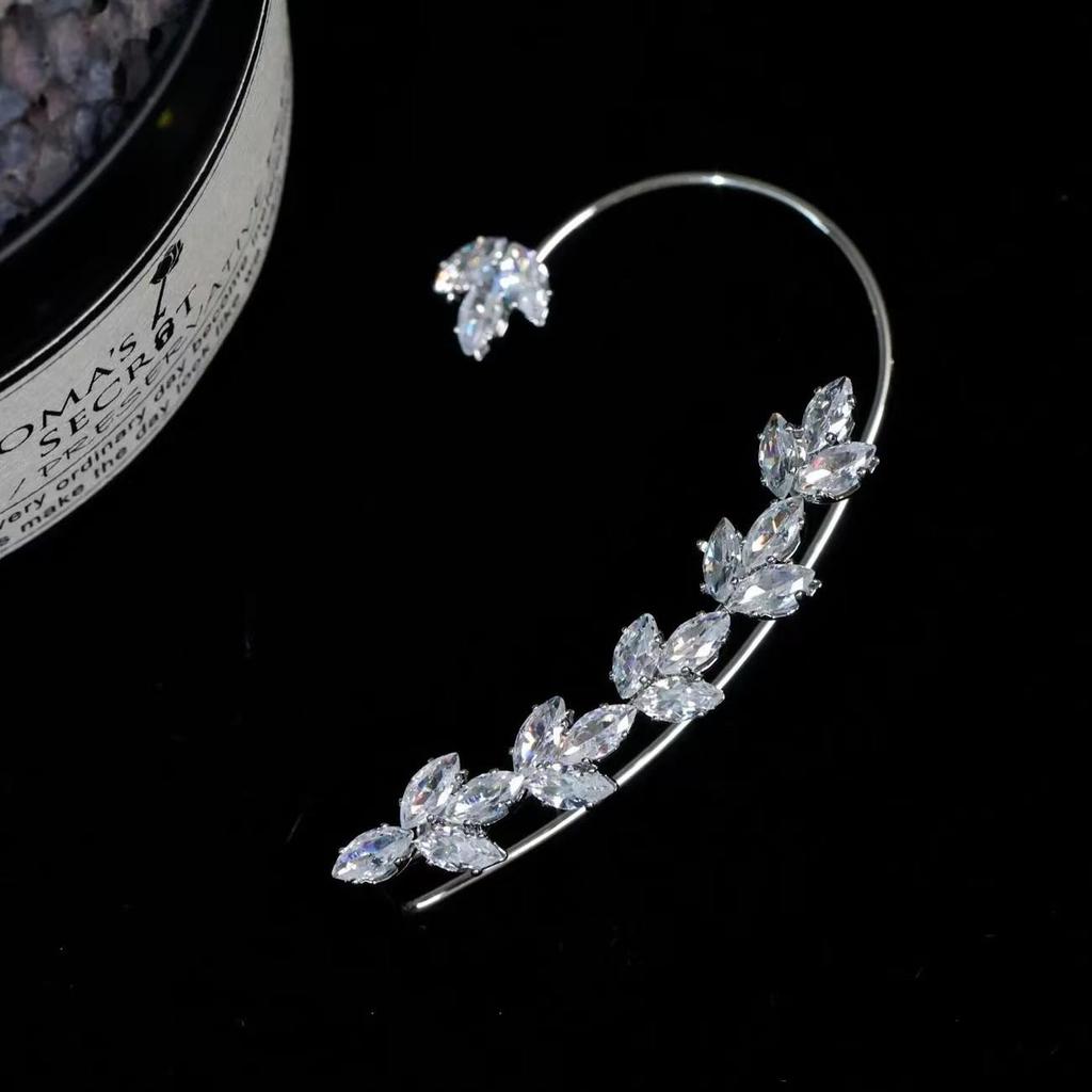 Neuer glitzernder Blatt-Ohr-Cuff - Ohne Piercing, 2025 Kalter Stil, Hochwertiger Knorpel-Ohrring
