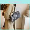 Chic Vintage Leopard Print Chain Shoulder Moon Bag In Black Khaki Brown For Trendy Style