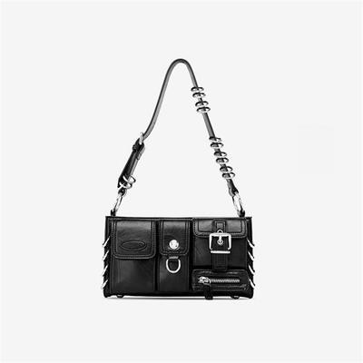 Bolsa de axila estilo Spice Girl com design de nicho, estilosa e estilosa, bolsa transversal para motocicleta com vários bolsos