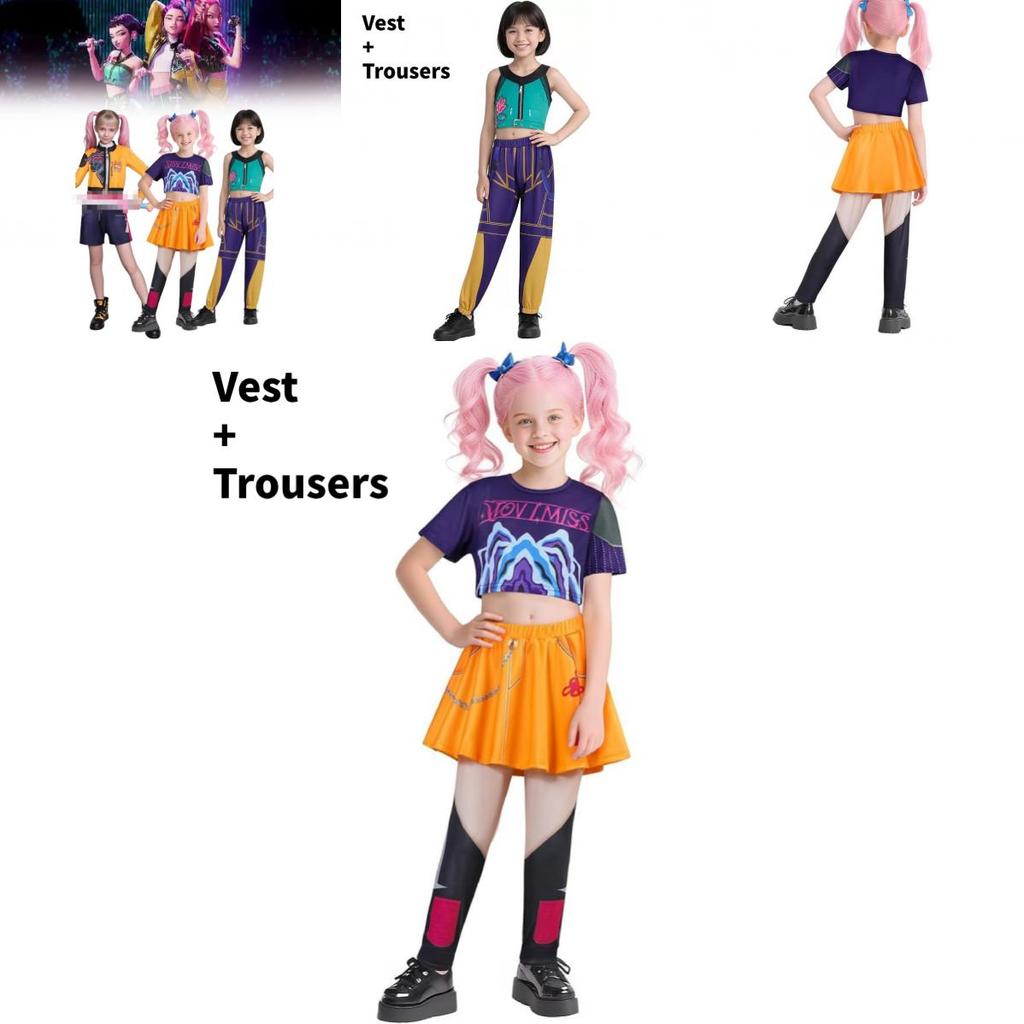 Kpop Dämonenjäger Rumi Mira Zoey Cosplay Kleid für Kinder Halloween Party Kostüme