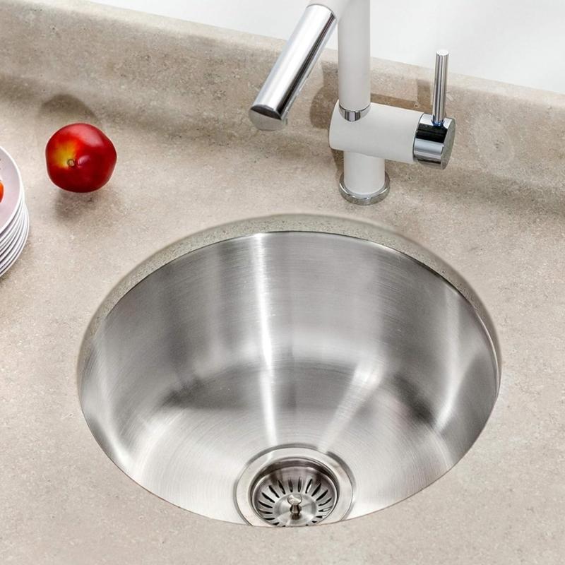 Stainless Steels Round Kitchen Sinks Bathroom Hand Wash Basin Sink Single Bowl Dish Washing Sink Dishwashing Pool
