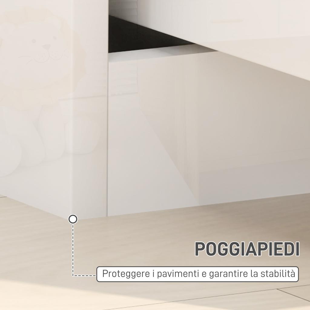 Modern Wooden Bedside Table with 2 Drawers and Glossy Design, 40x40x48 Cm, White