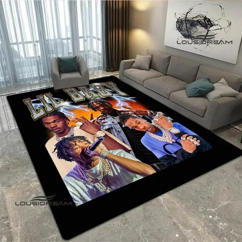 2026 Hip-hop singer Lil Baby carpet Non-slip carpet Yoga mat carpets for living room area rug Door pad anime rug birthday gift
