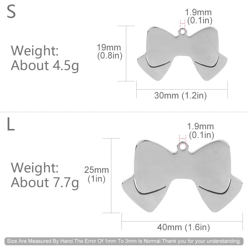 5pcs Blank Bow Dog Pendant Bow Tie Pet Collar Accessories Cat Dog Puppy Anti-lost Collar Pendant