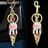 Keychain Pendant Enamel Finish Ice Cream Shape Key Chain with Lobster Clasp Bag Charm Backpack Accessory