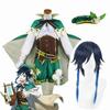Venti Cosplay Costume Gioco Genshin Impact Cosplay Venti Vent'anni Pantaloncini Parrucca Mantello Uniforme Halloween Carnevale Costumi per Donne