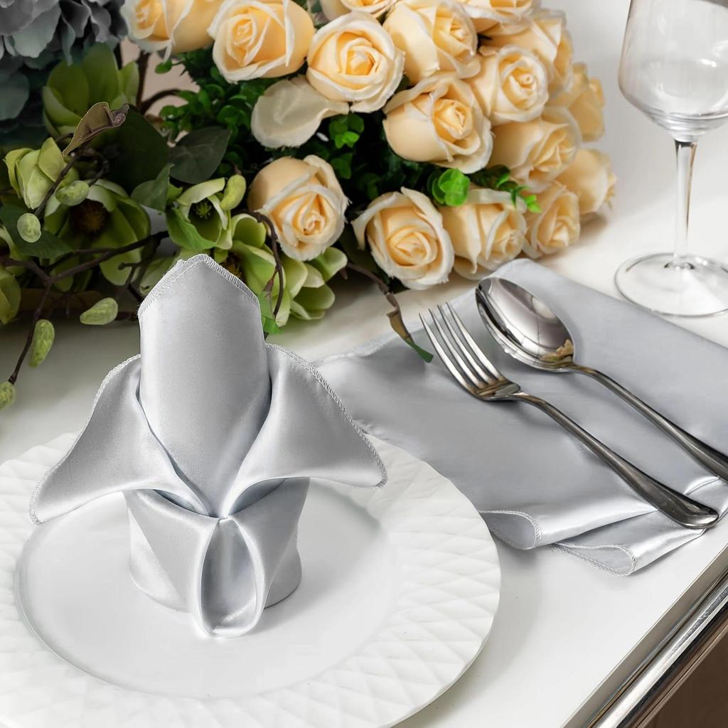 Satin Polyester Luxury Napkin for Weddings & Festive Table Decoration