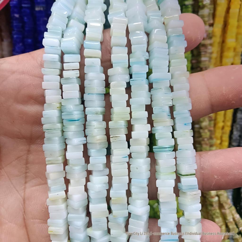 Nepal Kolorowe Kwadratowe Szklane Koraliki 6x3mm do Biżuterii DIY