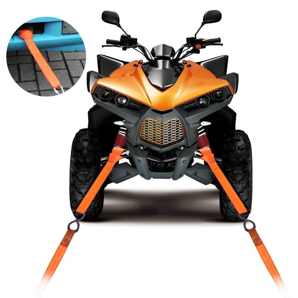 Tie Down Belt Strap Buggy Snowmobile Motorcycle ATV Bicycle Tow Rope Double Loop Ties Goods Fixation Wear Resistant 30.5 Cm Multifunctional 2300