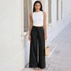 Women's -Color Casual Straight-Leg High-Waisted Wide-Leg Pants With Pockets