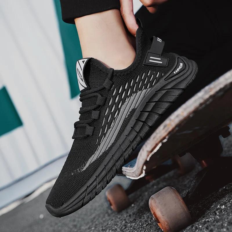 Flying Woven Breathable Mesh Cloth Shoes Men'S Casual Shoe Men'S Fashionable All-Matching Sneakers Men'S Shoe Soft Fashion Shoes