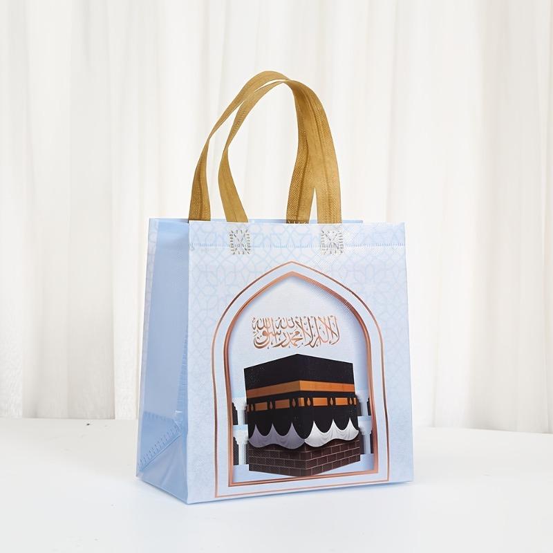 24pcs Eid Mubarak Gift Bags Gifts Packaging Bags with Handle Black Golden Star & Moon Pattern Ramadan Kareem Gift Bag Decoration