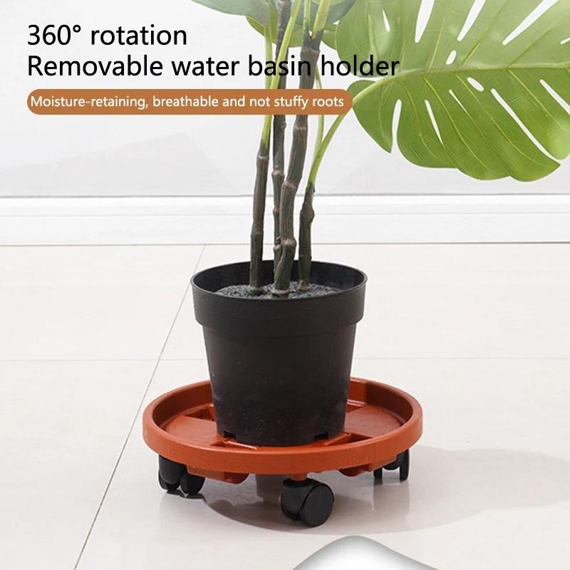 Removable Plant Stand Flower Pot Tray With Universal Wheel Heavy Rolling Flower Pot Rack Indoor And Outdoor Balcony