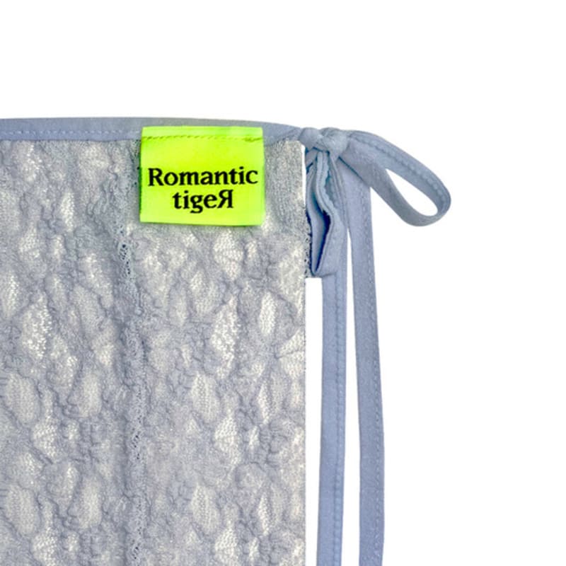 Romantic Tiger Lace Tied Ribbon Knee High Stockings (skyblue)