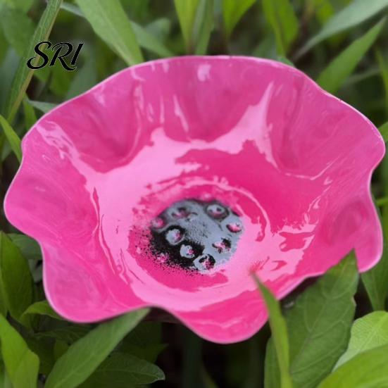 Patio Planter Accessory Handmade Flower Garden Stake Ground Insert Bee Butterfly Watering Station Decorative Pollinator Water Bird Bath Drinking Bowl