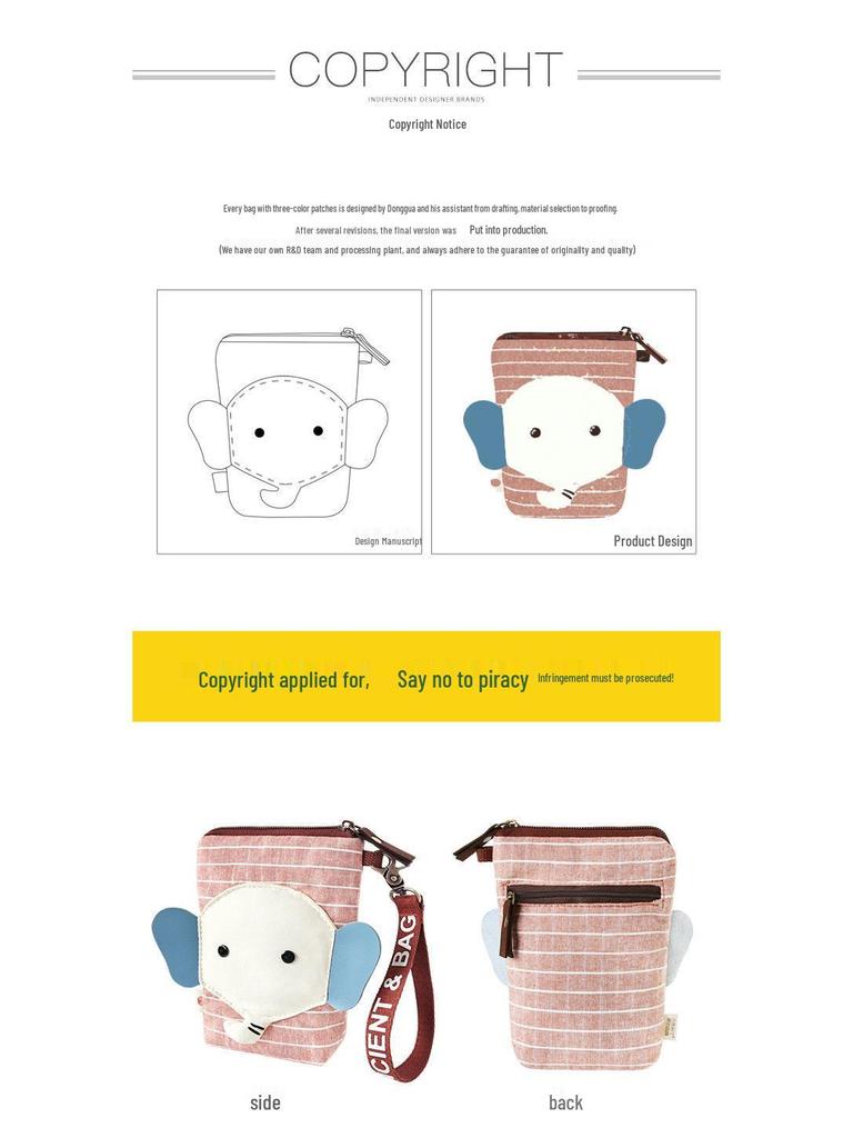 Three-Color Patchwork Mini Canvas Handbag for Women - Cute 6-Inch Phone Bag