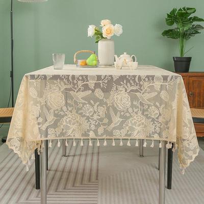 Tovaglia rettangolare in pizzo lavabile in stile nordico con nappe per tavolini da caffè.