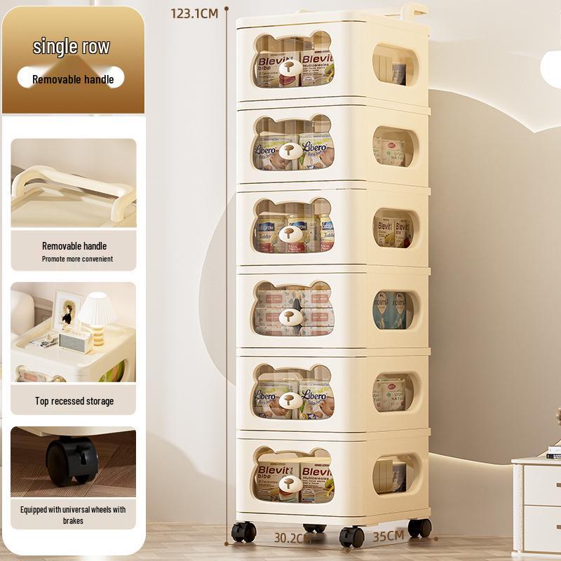 Multi-Layer Snack & Toy Storage Cabinet: Safe for Kids, Ideal for Living Room & Bedroom