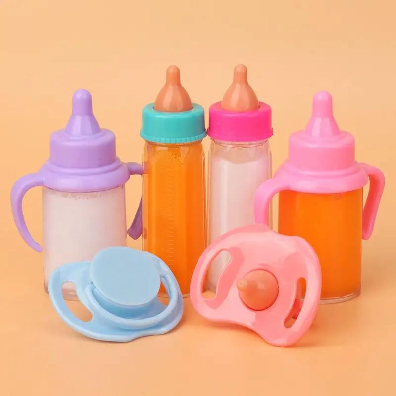 Realistic Doll Feeding Set For 18 Inch Dolls, Magic Milk Bottle With Pacifier & Bibs, Pretend Play Nurturing Toy For Kids