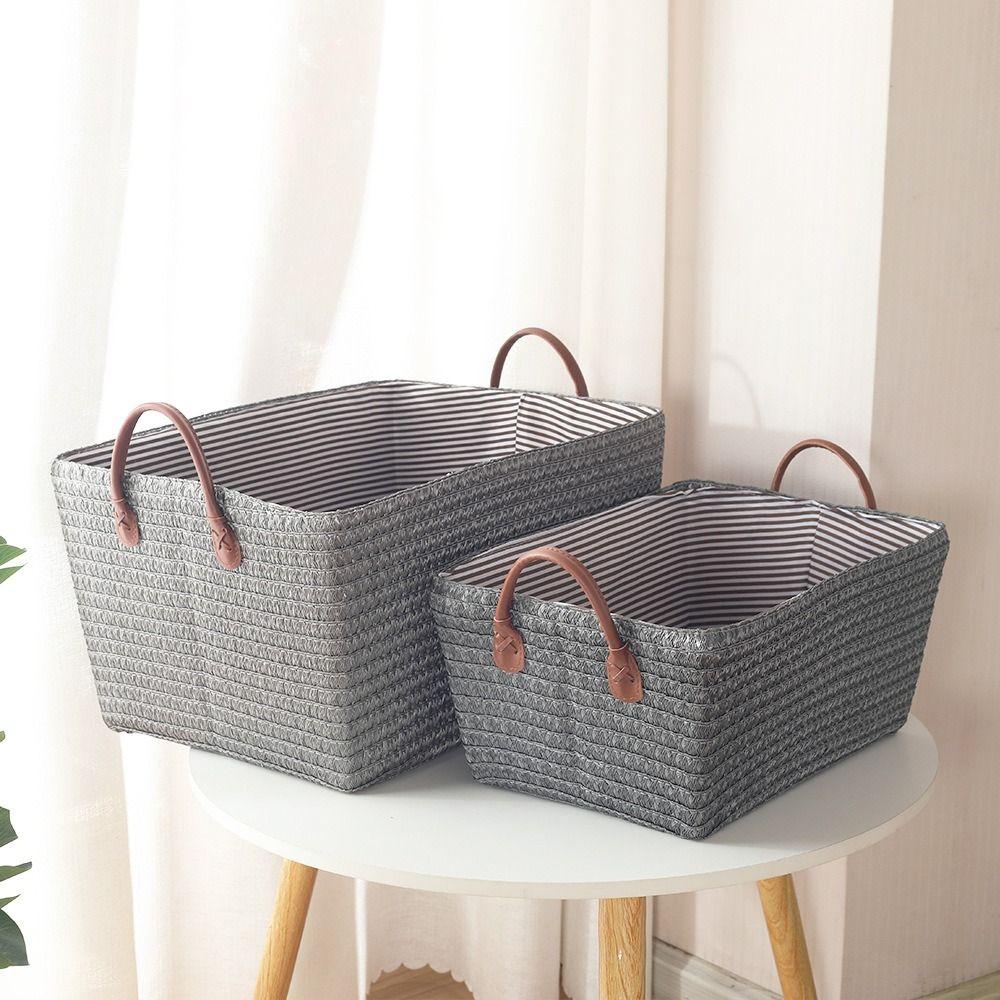 with Handle Clothes Organizer Box Straw Storage Basket High Quality Snack Container  Bathroom