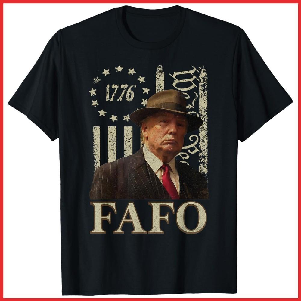 Trump Fafo Funny American Flag Black Cotton T-Shirt Unisex T-Shirt XL