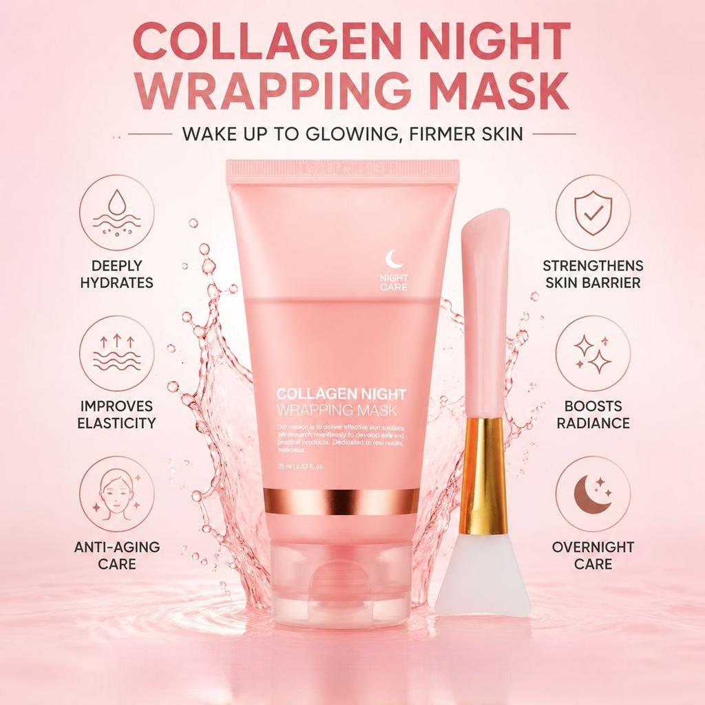Hydrolysiertes Kollagen Peeling & Nachtmaske - Feuchtigkeitscreme für das Gesicht