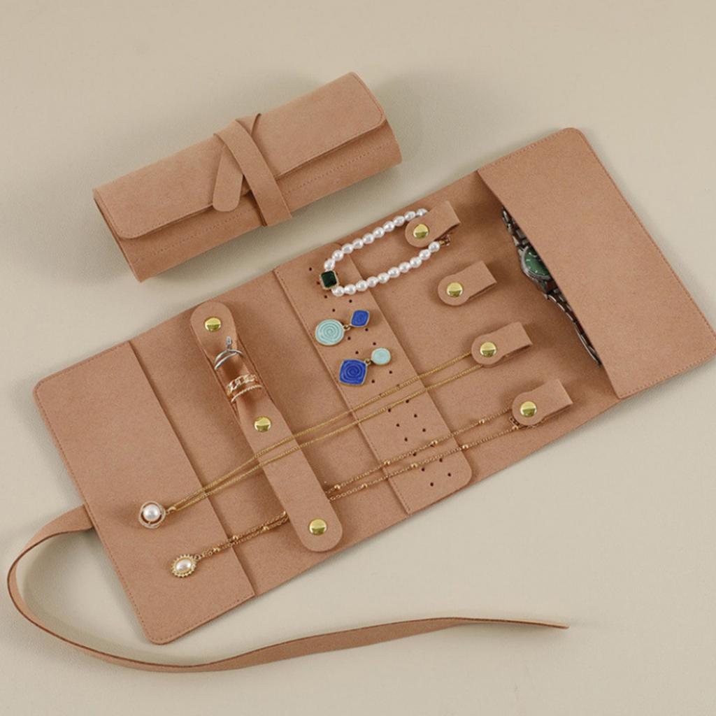 Soft Small Travel Storage Case Organizers for Jewelry Organization Convenient Roll Designs for Rings and Bracelets