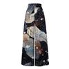 Women High Waisted Wide Leg Pants Summer Casual Flowy Palazzo Pants Floral Print Beach Trousers With Pocket