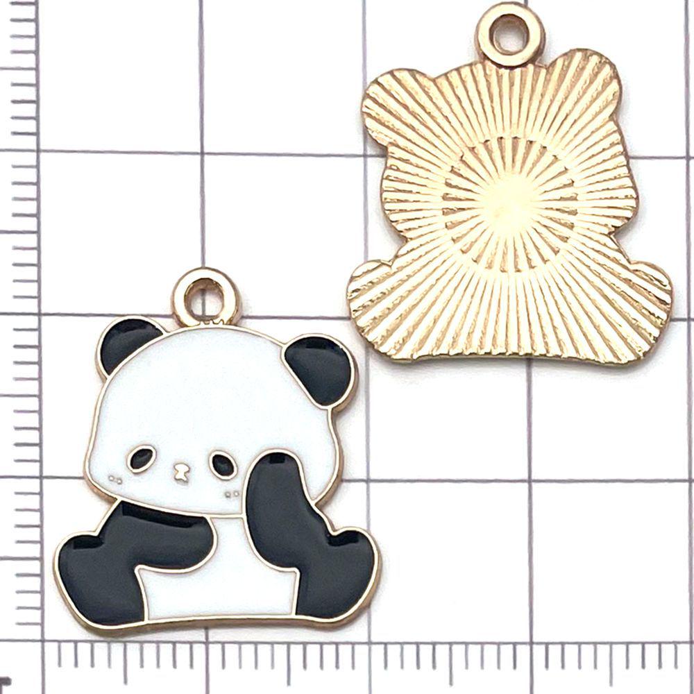30 Mixed Black & White Enamel Panda Charms for DIY Jewelry
