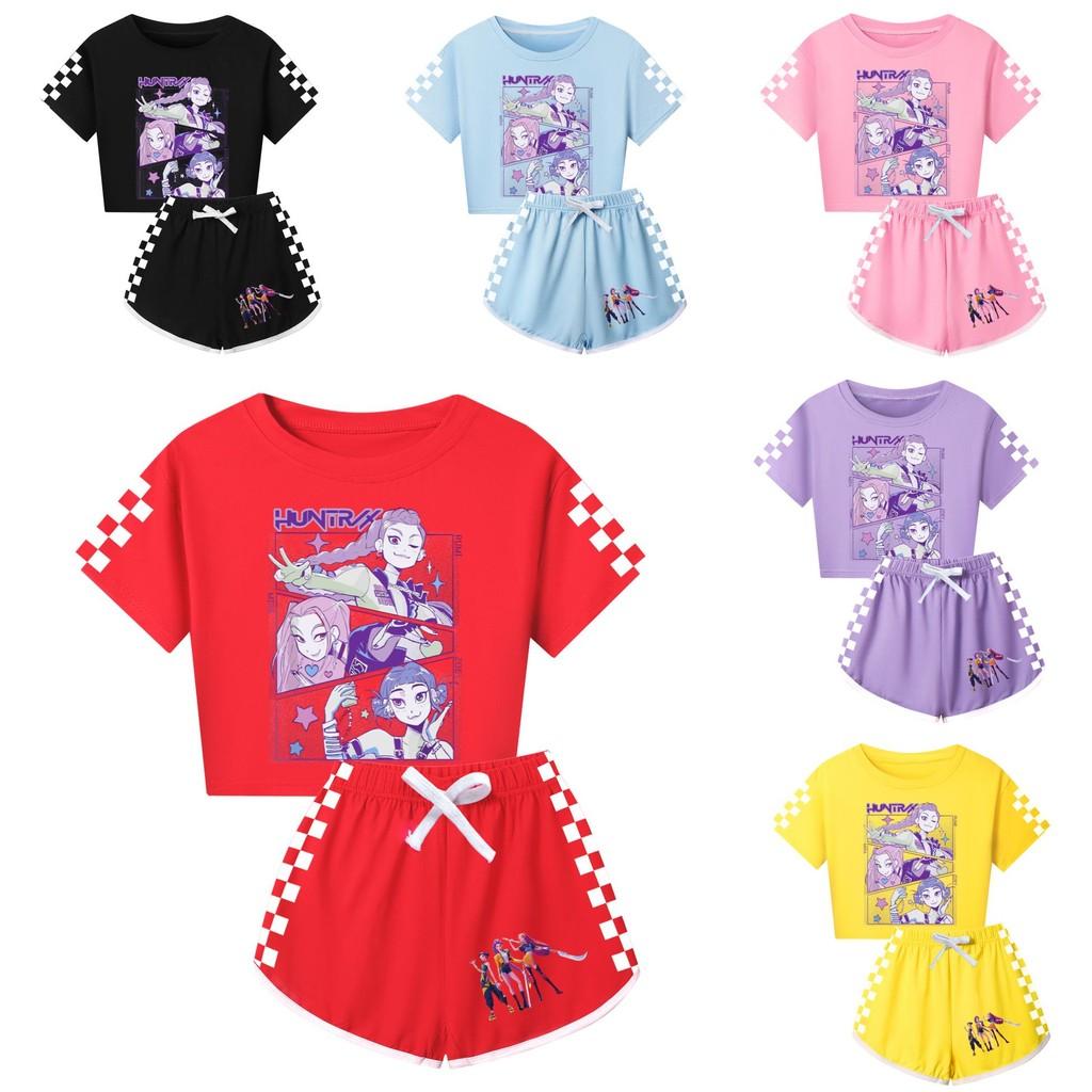 Kpop Demon Hunters Child Short Sleeve Short Pants Parent Child Pajama Set For Sleepwear Comfort