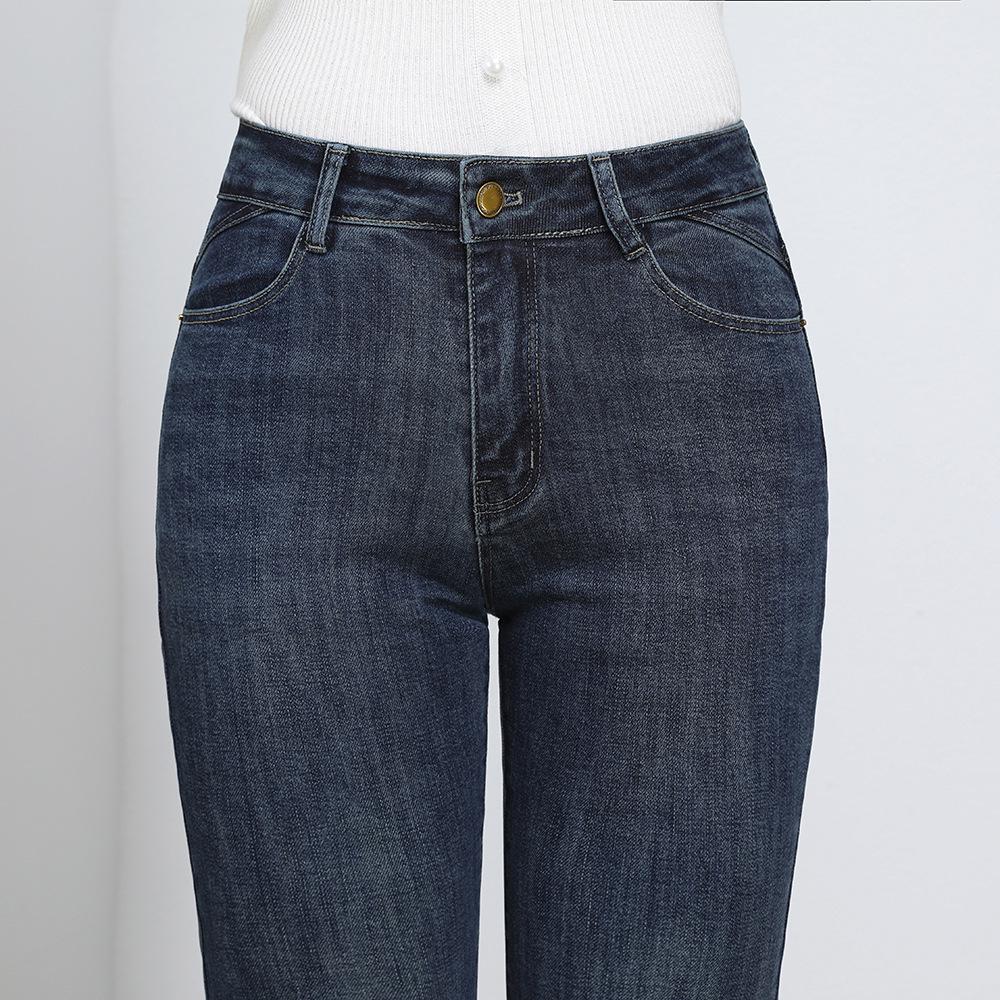 

Women s Plus Size High-Waisted Stretch Jeans - Slimming Mom Jeans for Fall/Winter 2025 90-102 lbs индиго/синий