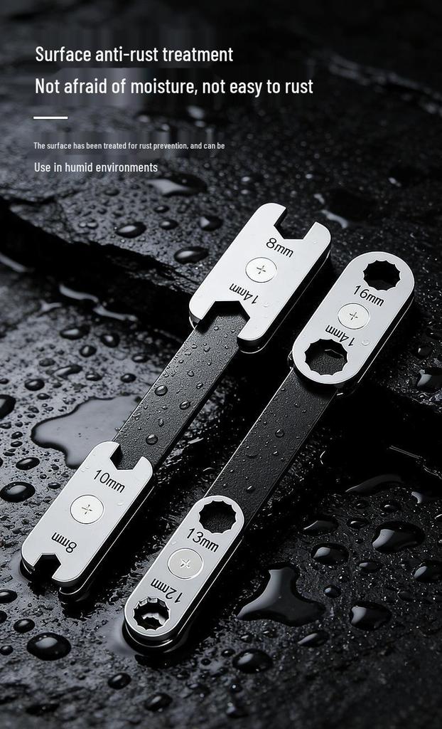 8-in-1 Dual-Use Rotatable Wrench: Open & Box-End Multifunction Auto Repair Tool