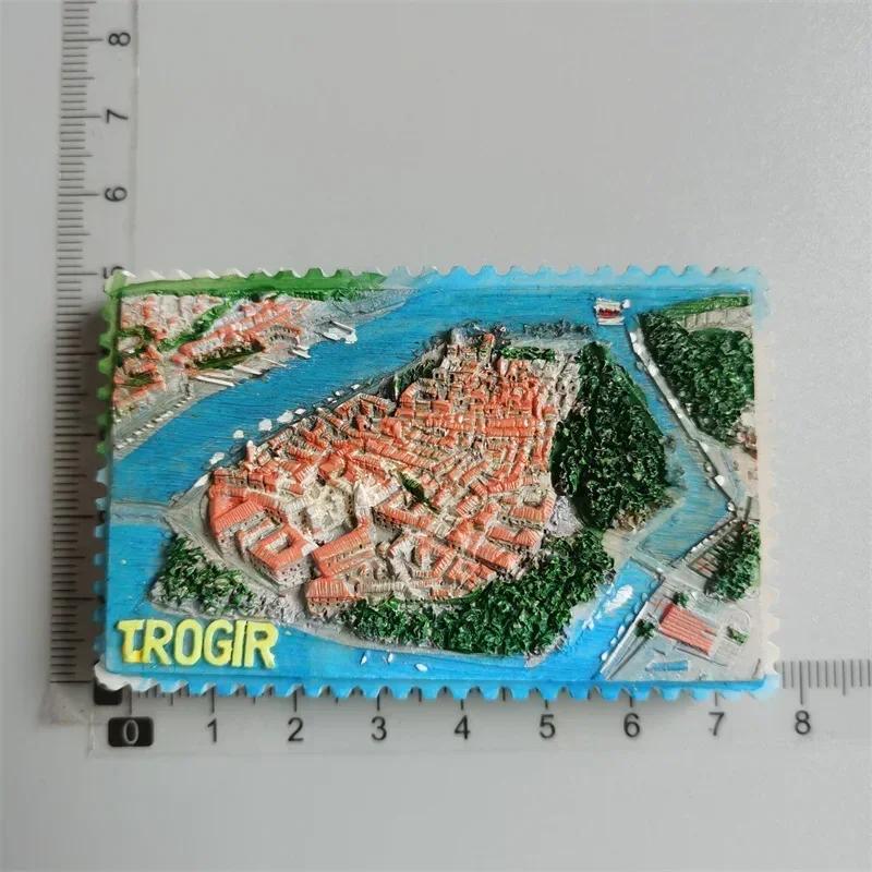 Μαγνήτης ψυγείου Croacia Τουριστικό σουβενίρ Kroatie Mediterranean Split Trogir Hvar Trogir Μαγνητικά αυτοκόλλητα ψυγείου Χάρτης της Κροατίας