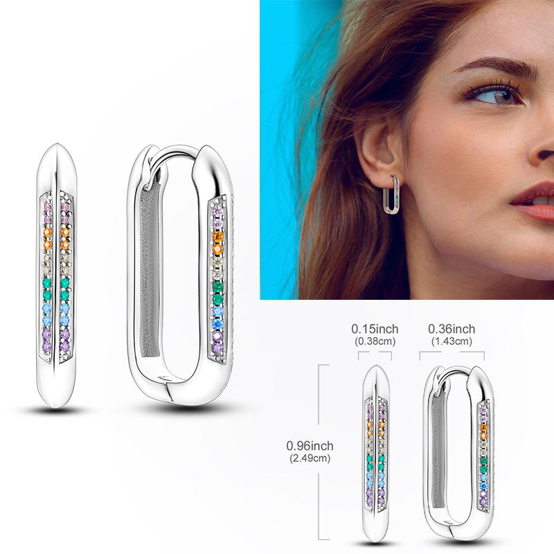 925 Silver Hoop Earring Moon Sun Earring Pendent Zircon Heart Shape Star Eardrop For Women Girl Making Jewelry