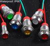 Kiligen 5pcs LED Waterproof Indicator Light Pilot Light Signal Indicator 10mm AC/DC 12-24V (Blue)
