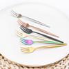 4PCS Stainless Steel Cutlery Rainbow Cake Fruit Fork Dinner Salad Fork Tableware Gold Dessert Fork For Hotel Party Kitchen Tool