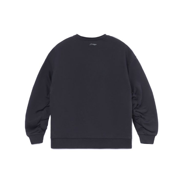 Li Ning CF Water Repellent Zipper Loose Round Neck Pullover Sweatshirt Unisex sweatshirt Black AWDRG11-5