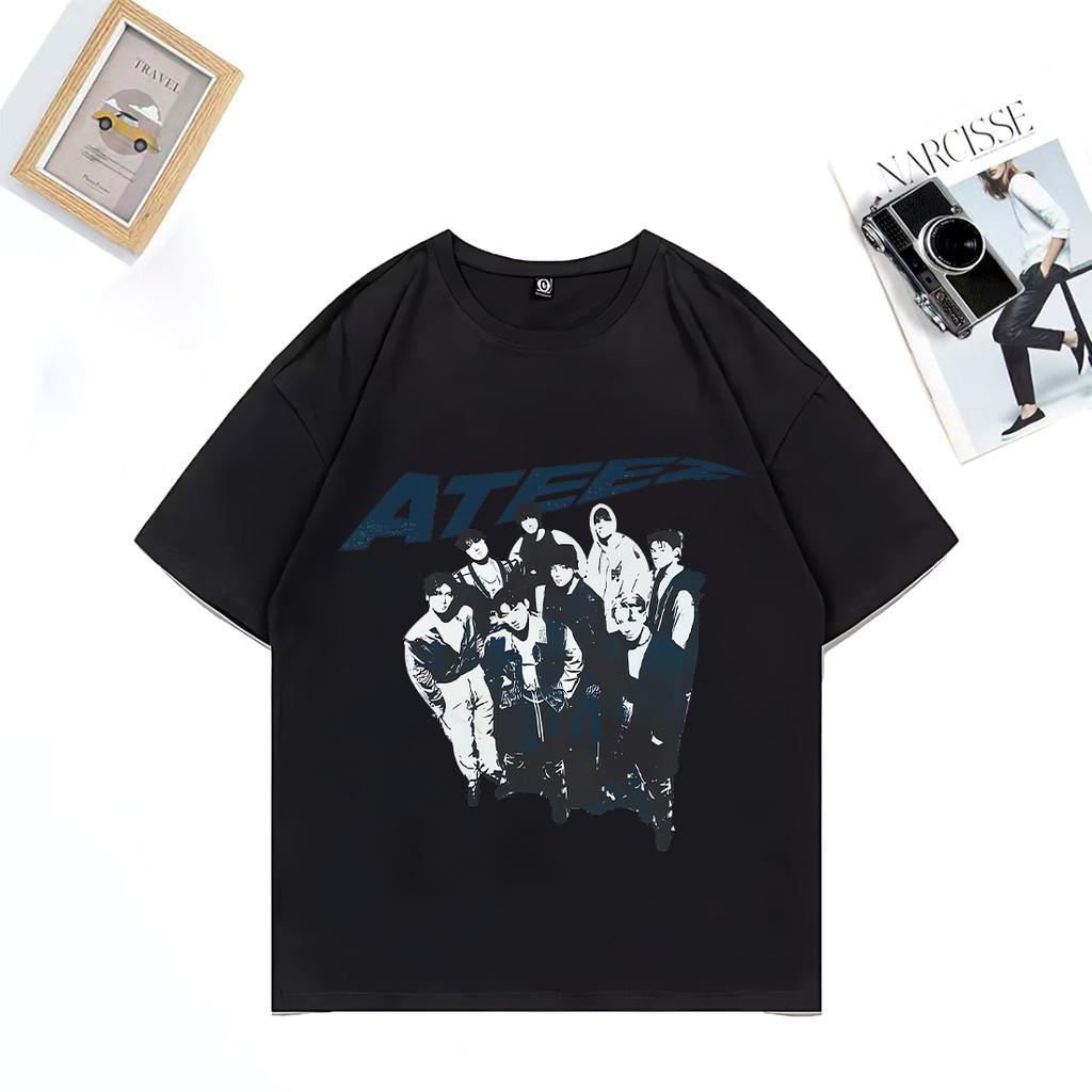 Retro Ateez 2025 World Tour In Fantasy Vintage T Shirt Unisex WOMEN Fashion Oversized 100 Cotton Tshirts Short Sleeve Unisex Tees