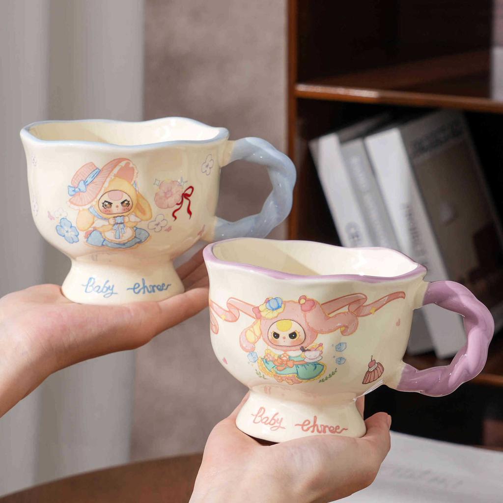Cartoon Ceramic Breakfast Mug Cute Girl Heart Home Office Twist Cup Cup Souvenir