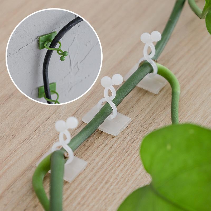 10pcs Creative Hook Green Robe Climbing Wall Vine Fixing Device Hook Data Cable Fixing Device No Drilling