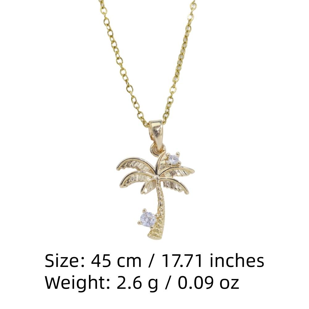 Simple Coconut Tree Pendant Necklaces for Women Fashion Zirconia Necklace Wedding Party Jewelry Accessories
