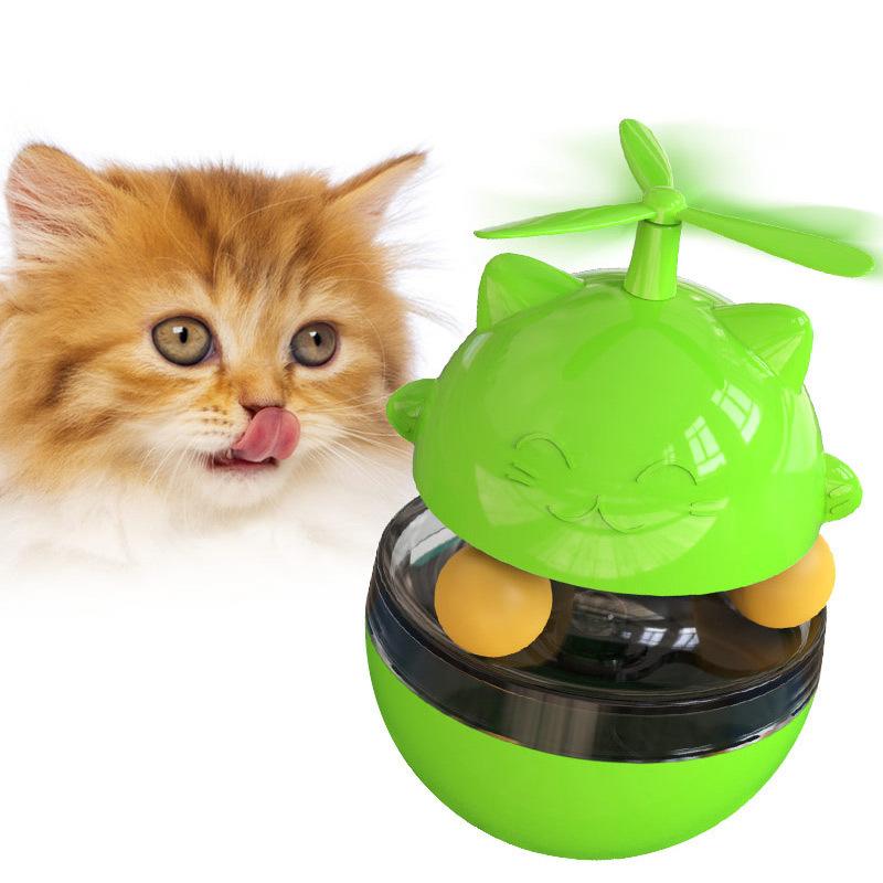 Cat Whirlwind Lucky Toy Propeller Tumbler Turntable 2Balls Toys Kitten Training Agility Improve IQ Interactive Toys Pet Supplies