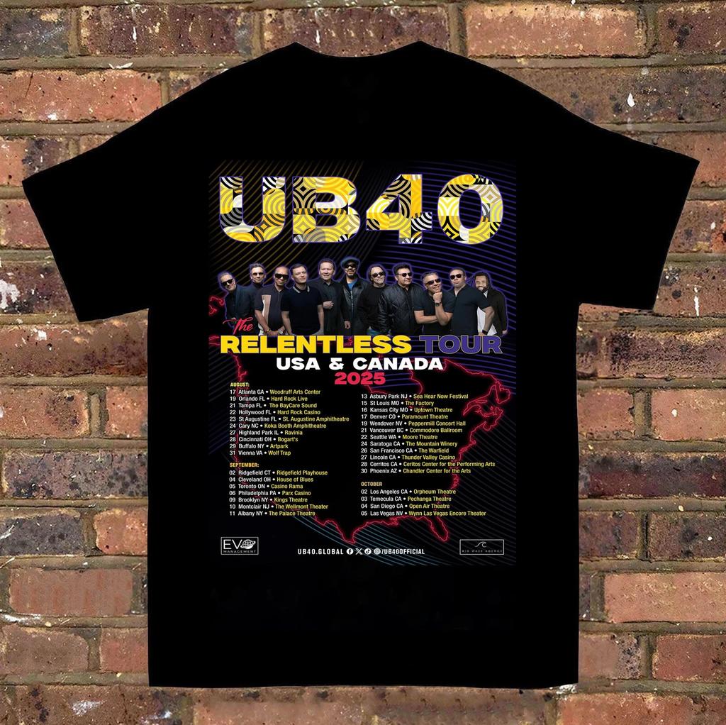 UB40 Relentless Tour Tour 2025 Full Size Unisex T-shirt Unisex T-Shirt