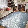 Christmas Rug Christmas Tree Living Room Rug Xmas Snowflake Washable Rugs for Entryway Grey Bedroom Rugs Non Slip Soft Faux