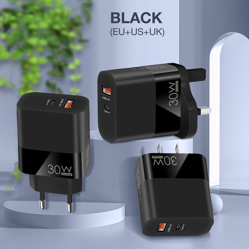Універсальний швидкісний PD+USB зарядний пристрій для ЄС/США/Великобританії - Міцний і доступний