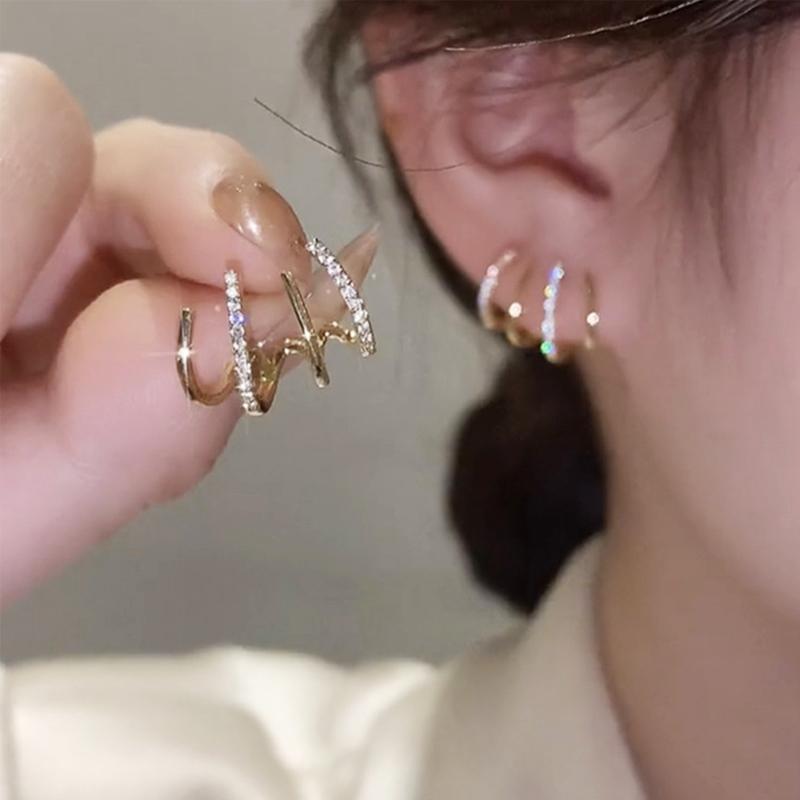 Silver Color Claws Stud Earrings with Crystal AAA CZ Stone Modern Design Fashion Versatile Accessories Women 2022 Jewelry