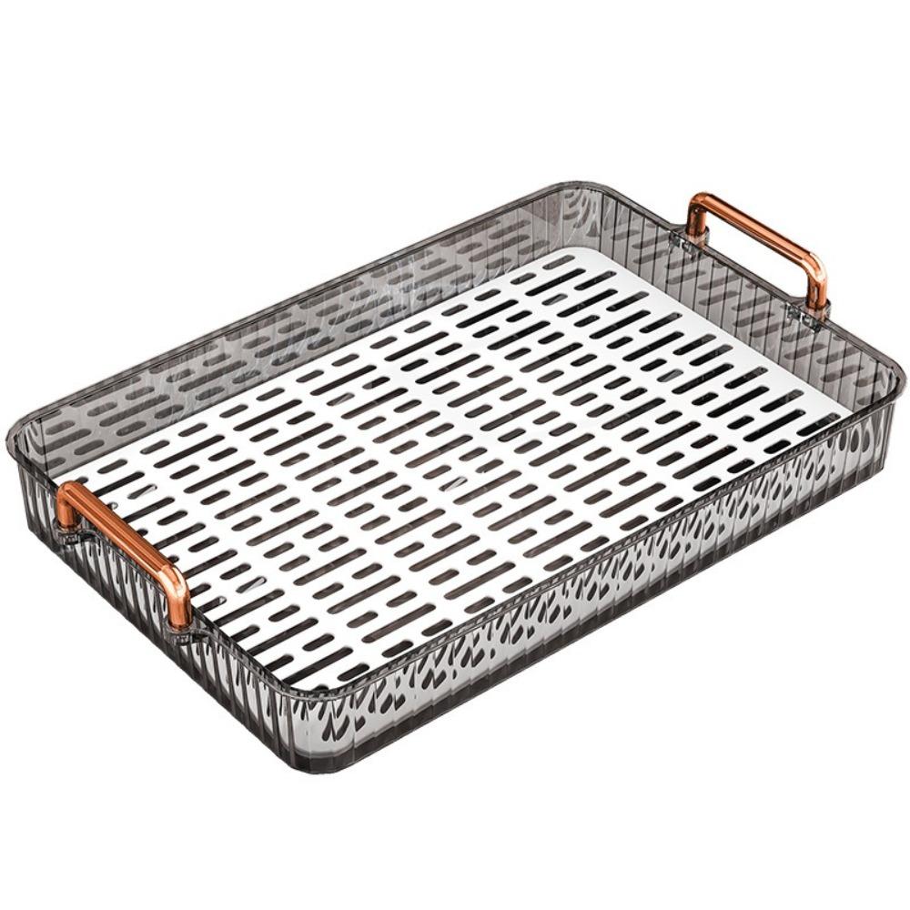 Clear Drain Tea Tray Double-layer Serving Plate Portable Tableware Storage Tray  Bathroom