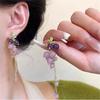 Waldrebe Quaste Trauben-Ohrclips - Ohne Piercing, Elegante Lila Ohrringe für Mädchen