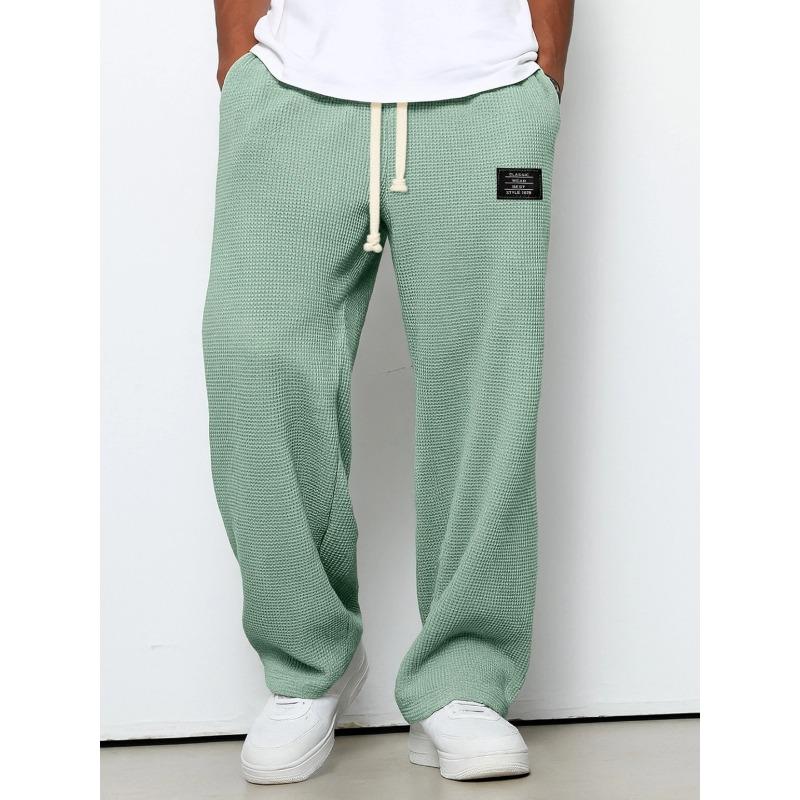 Men Loose Straight Wide Leg Casual Sports Long Sweatpants